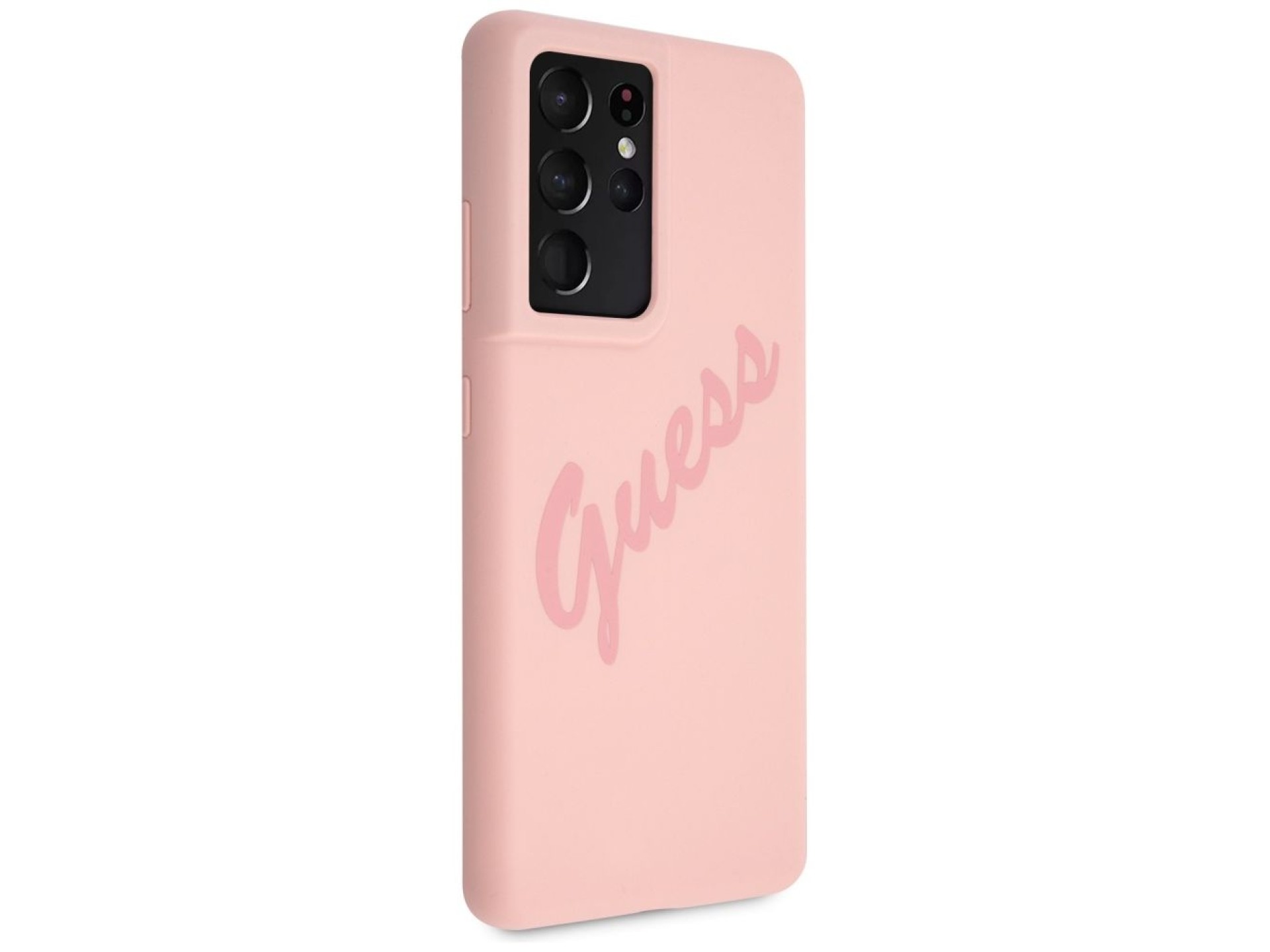 Estuche rígido Guess GUHCS21LLSVSPI S21 Ultra G998 rosa/rosa Script Vintage