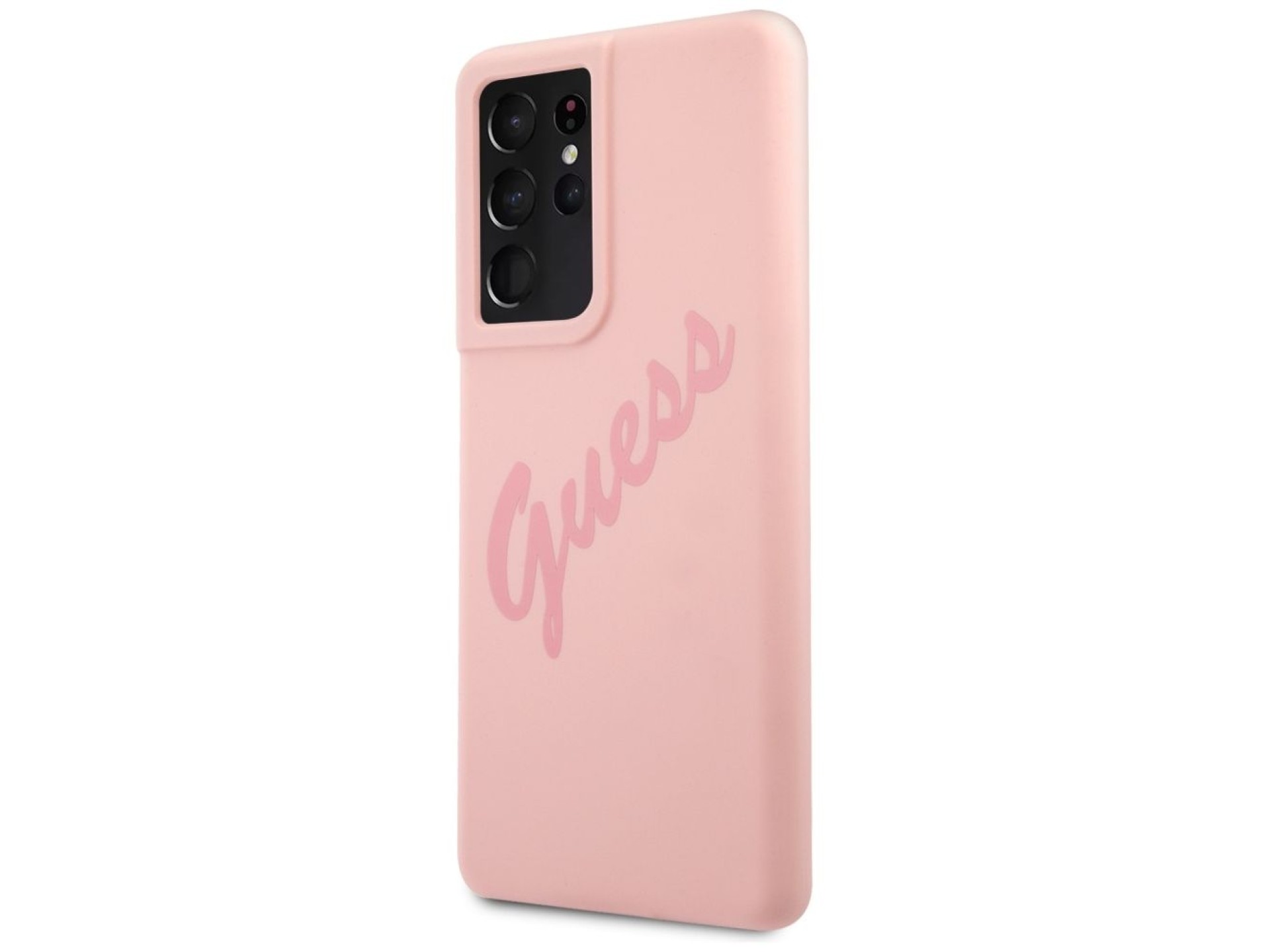 Estuche rígido Guess GUHCS21LLSVSPI S21 Ultra G998 rosa/rosa Script Vintage