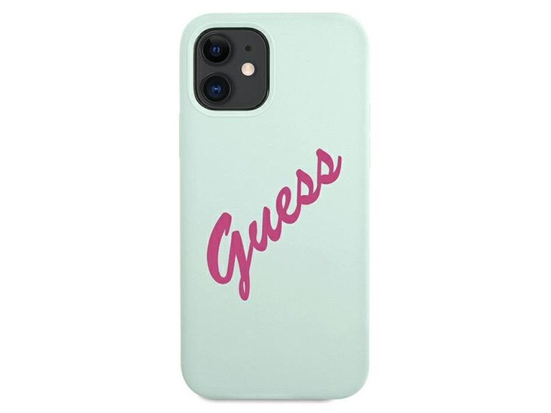 Capa rígida de silicone vintage Guess GUHCP12SLSVSBF para iPhone 12 mini 5.4" azul fúcsia/azul fúcsi