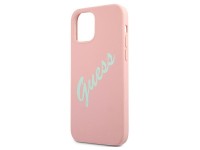Capa r�gida de silicone vintage Guess GUHCP12MLSVSPG para iPhone 12/12 Pro 6.1" nas cores verde-rosa