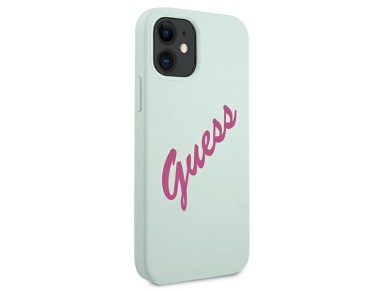 Funda rígida de silicona vintage Guess GUHCP12SLSVSBF para iPhone 12 mini de 5,4" color azul fucsia/ Funda rígida de silicona vintage Guess GUHCP12SLSVSBF para iPhone 12 mini de 5,4" color azul fucsia/
