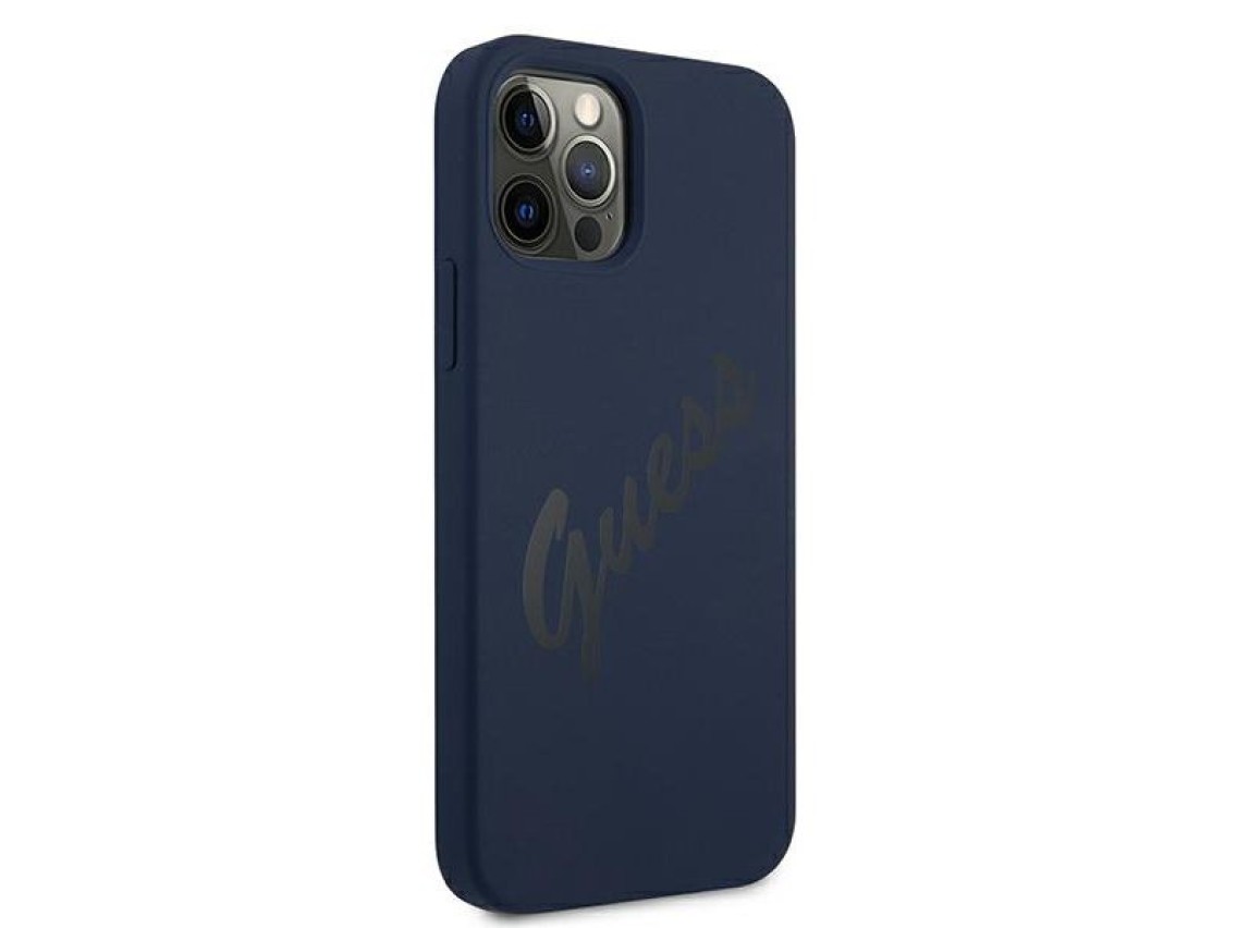 Capa r�gida Guess GUHCP12LLSVSBL para iPhone 12 Pro Max 6.7" azul/azul com estampa vintage