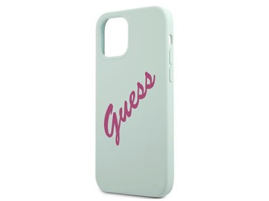 Funda rígida de silicona vintage Guess GUHCP12SLSVSBF para iPhone 12 mini de 5,4" color azul fucsia/ Funda rígida de silicona vintage Guess GUHCP12SLSVSBF para iPhone 12 mini de 5,4" color azul fucsia/