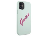 Capa rígida de silicone vintage Guess GUHCP12SLSVSBF para iPhone 12 mini 5.4" azul fúcsia/azul fúcsi Capa rígida de silicone vintage Guess GUHCP12SLSVSBF para iPhone 12 mini 5.4" azul fúcsia/azul fúcsi