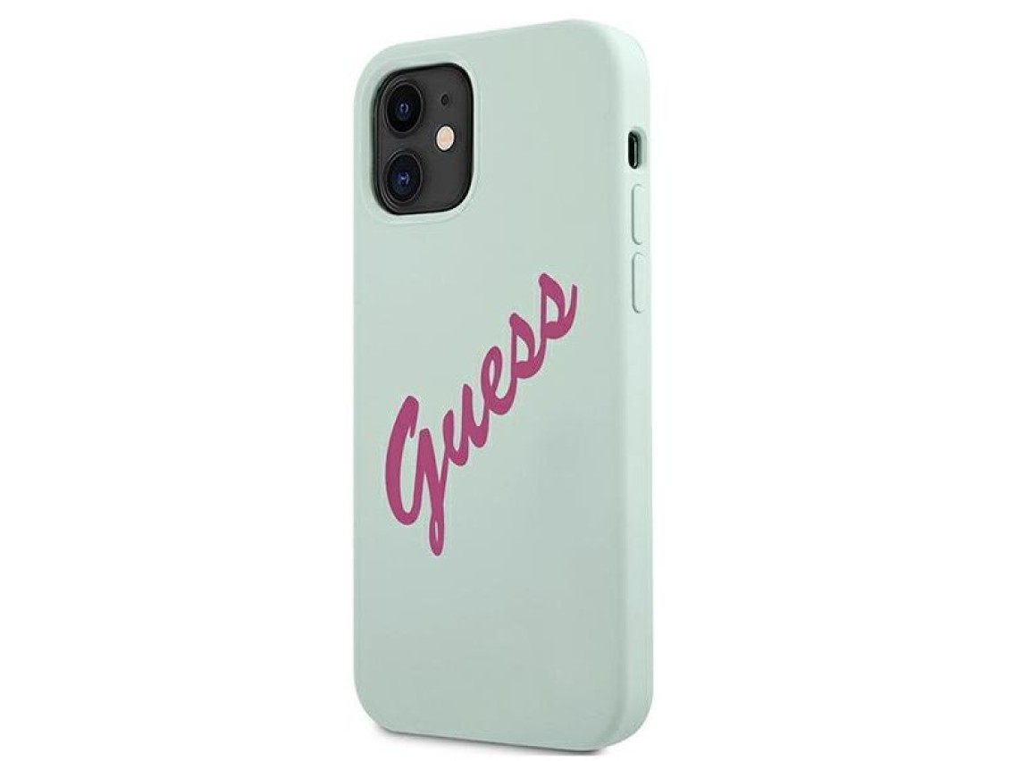 Capa rígida de silicone vintage Guess GUHCP12SLSVSBF para iPhone 12 mini 5.4" azul fúcsia/azul fúcsi