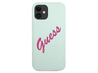 Capa rígida de silicone vintage Guess GUHCP12SLSVSBF para iPhone 12 mini 5.4" azul fúcsia/azul fúcsi Capa rígida de silicone vintage Guess GUHCP12SLSVSBF para iPhone 12 mini 5.4" azul fúcsia/azul fúcsi