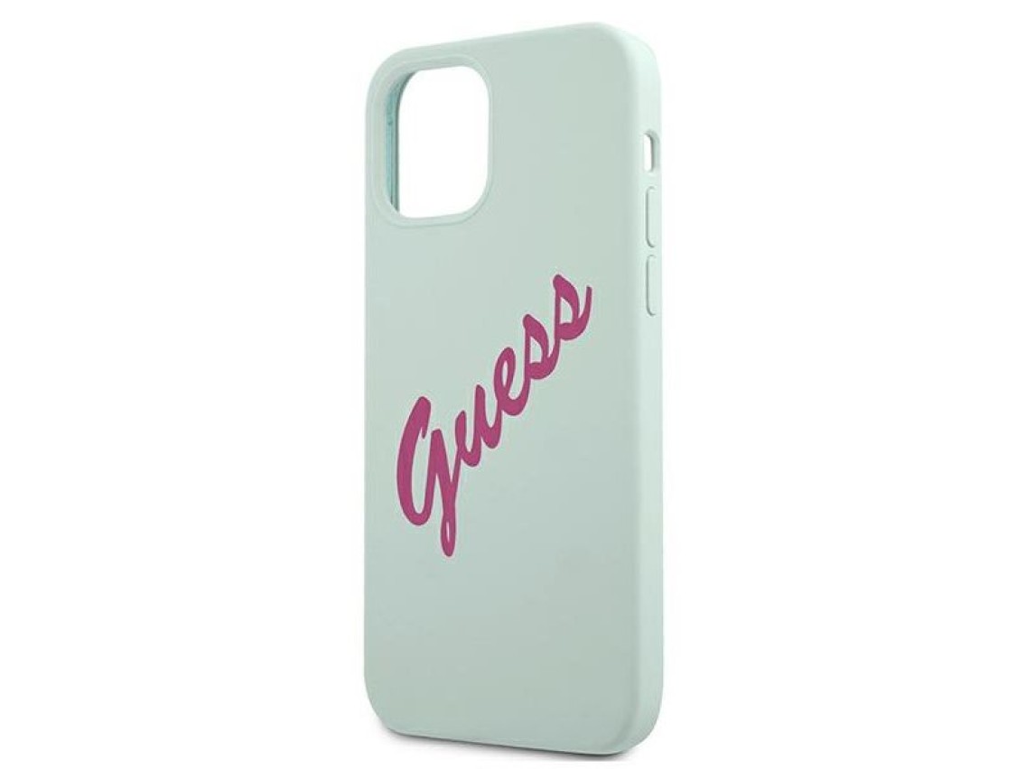 Capa rígida de silicone vintage Guess GUHCP12SLSVSBF para iPhone 12 mini 5.4" azul fúcsia/azul fúcsi