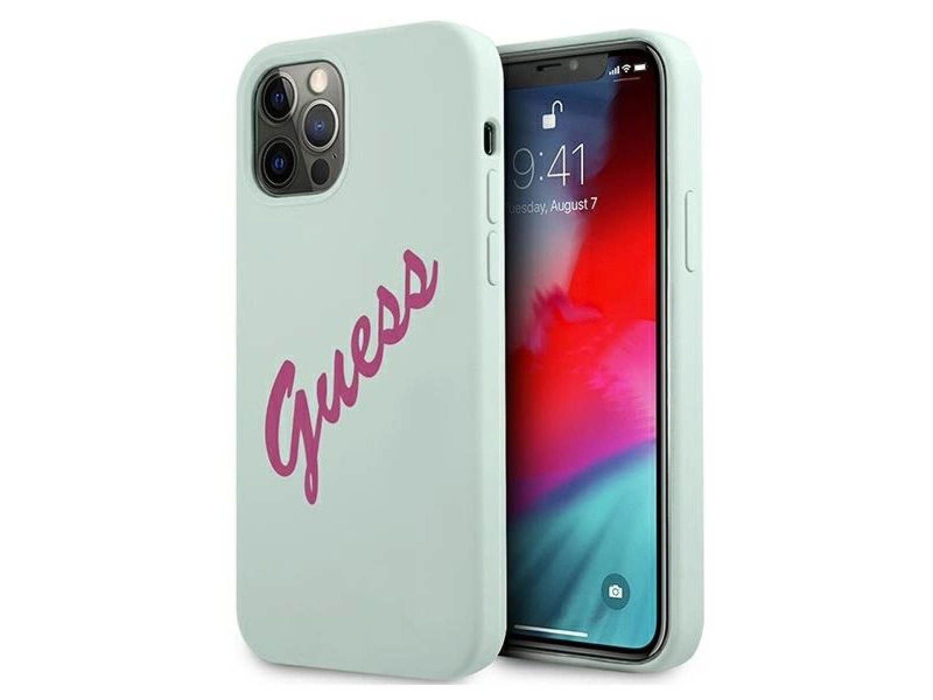 Capa rígida de silicone vintage Guess GUHCP12LLSVSBF para iPhone 12 Pro Max 6.7