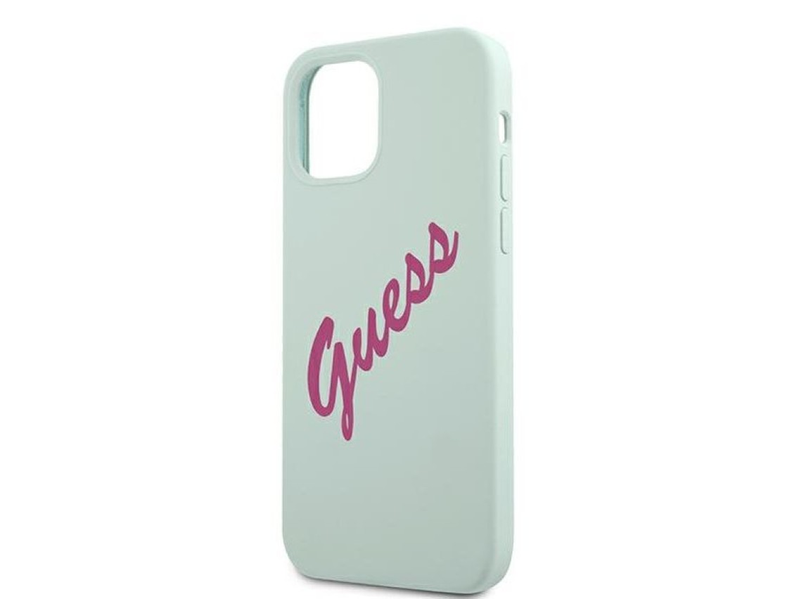 Capa r�gida de silicone vintage Guess GUHCP12LLSVSBF para iPhone 12 Pro Max 6.7" azul f�csia/azul f�