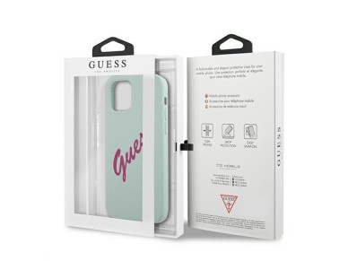 Funda r�gida de silicona vintage Guess GUHCP12LLSVSBF para iPhone 12 Pro Max de 6,7" color azul fucs