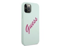Capa r�gida de silicone vintage Guess GUHCP12LLSVSBF para iPhone 12 Pro Max 6.7" azul f�csia/azul f�