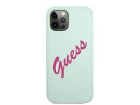Capa r�gida de silicone vintage Guess GUHCP12LLSVSBF para iPhone 12 Pro Max 6.7" azul f�csia/azul f�
