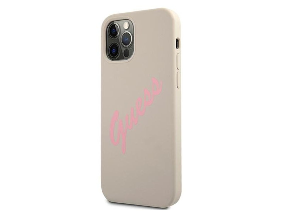 Guess GUHCP12LLSVSGP iPhone 12 Pro Max 6.7" gray pink/grey pink hardcase Silicone Vintage