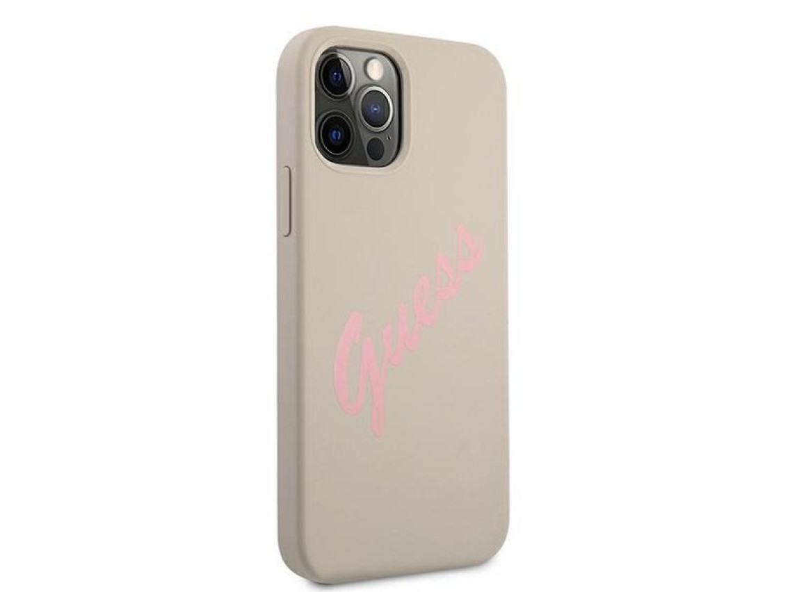 Guess GUHCP12LLSVSGP iPhone 12 Pro Max 6.7" gray pink/grey pink hardcase Silicone Vintage