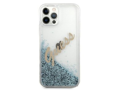 Guess GUHCP12LGLVSBL iPhone 12 Pro Max 6.7" blue/blue hardcase Glitter Vintage Script Guess GUHCP12LGLVSBL iPhone 12 Pro Max 6.7" blue/blue hardcase Glitter Vintage Script