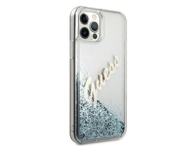 Guess GUHCP12LGLVSBL iPhone 12 Pro Max 6.7" blue/blue hardcase Glitter Vintage Script Guess GUHCP12LGLVSBL iPhone 12 Pro Max 6.7" blue/blue hardcase Glitter Vintage Script