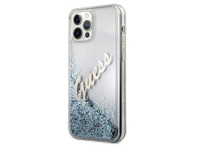 Guess GUHCP12LGLVSBL iPhone 12 Pro Max 6.7" blue/blue hardcase Glitter Vintage Script Guess GUHCP12LGLVSBL iPhone 12 Pro Max 6.7" blue/blue hardcase Glitter Vintage Script