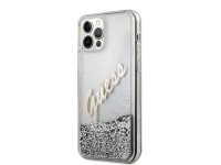 Guess GUHCP12LGLVSSI iPhone 12 Pro Max 6.7" silver/silver hardcase Glitter Vintage Script Guess GUHCP12LGLVSSI iPhone 12 Pro Max 6.7" silver/silver hardcase Glitter Vintage Script