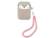 Capa para AirPods Guess GUACA2LSVSGP em silicone vintage cinza rosa/rosa acinzentado