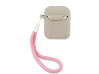 Funda para AirPods Guess GUACA2LSVSGP gris rosa/gris rosa silicona vintage Funda para AirPods Guess GUACA2LSVSGP gris rosa/gris rosa silicona vintage