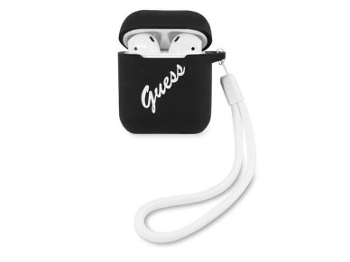 Guess GUACA2LSVSBW AirPods cover black/white Silicone Vintage Guess GUACA2LSVSBW AirPods cover black/white Silicone Vintage