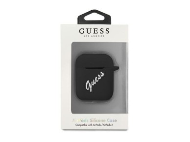 Guess GUACA2LSVSBW AirPods cover black/white Silicone Vintage
