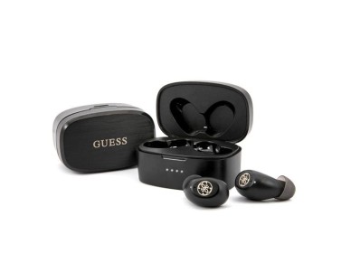 Auriculares Bluetooth TWS Guess GUTWSJL4GBK + base de carga 4G negra/negra Auriculares Bluetooth TWS Guess GUTWSJL4GBK + base de carga 4G negra/negra