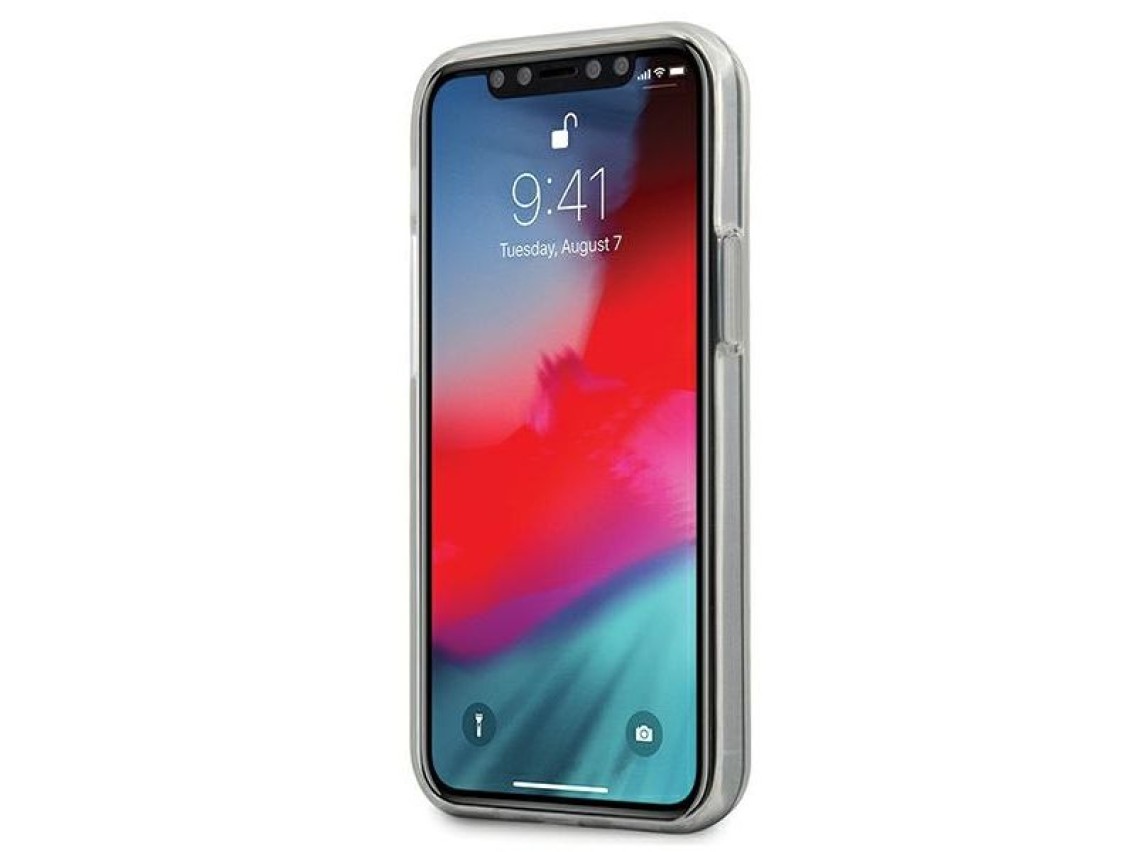 Capa rígida transparente Guess GUHCP12S3D4GTR para iPhone 12 mini 5.4" 4G com estampa 3D.