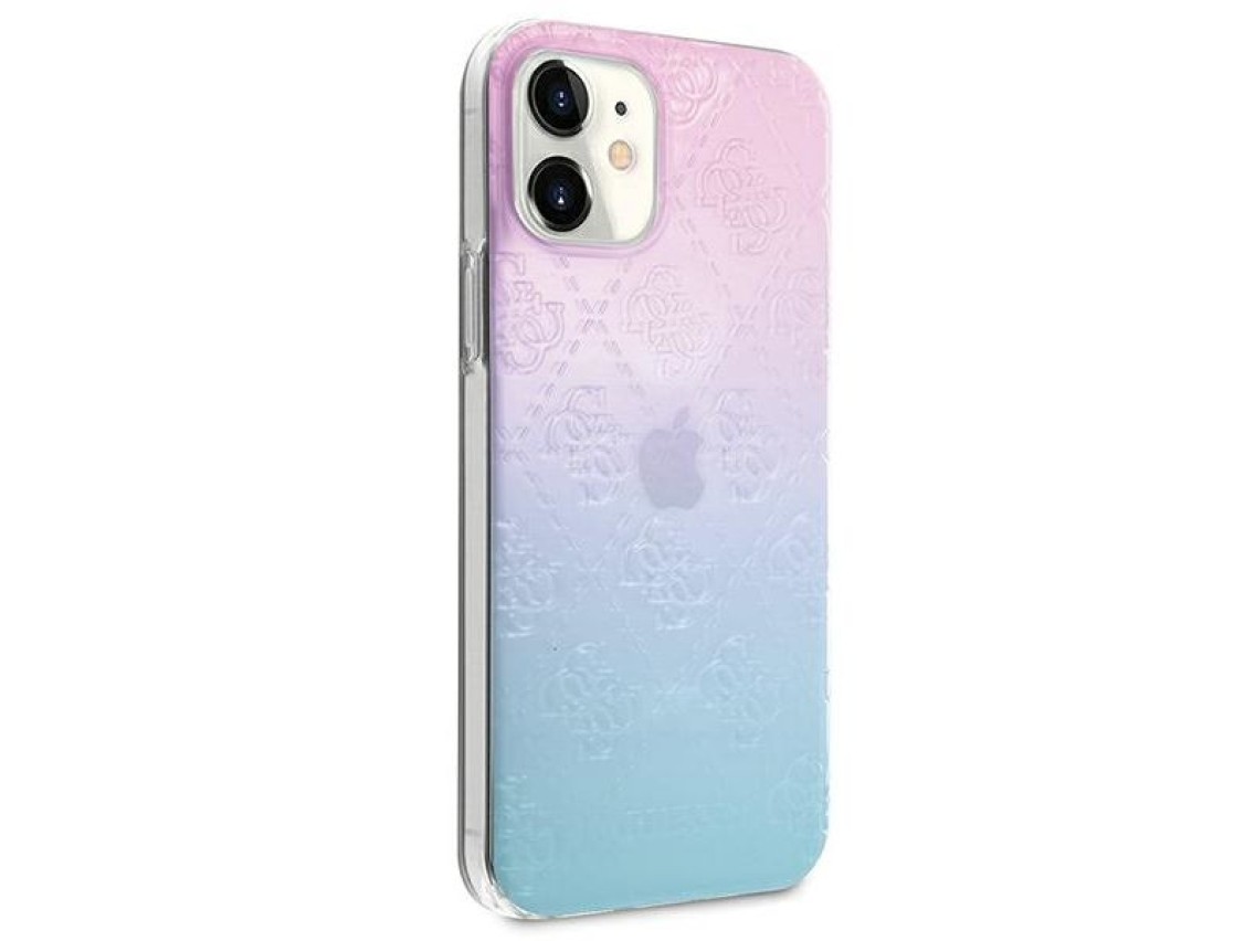Funda rígida Guess GUHCP12S3D4GGBP para iPhone 12 mini de 5,4" en azul y rosa/azul y rosa, 4G, con e