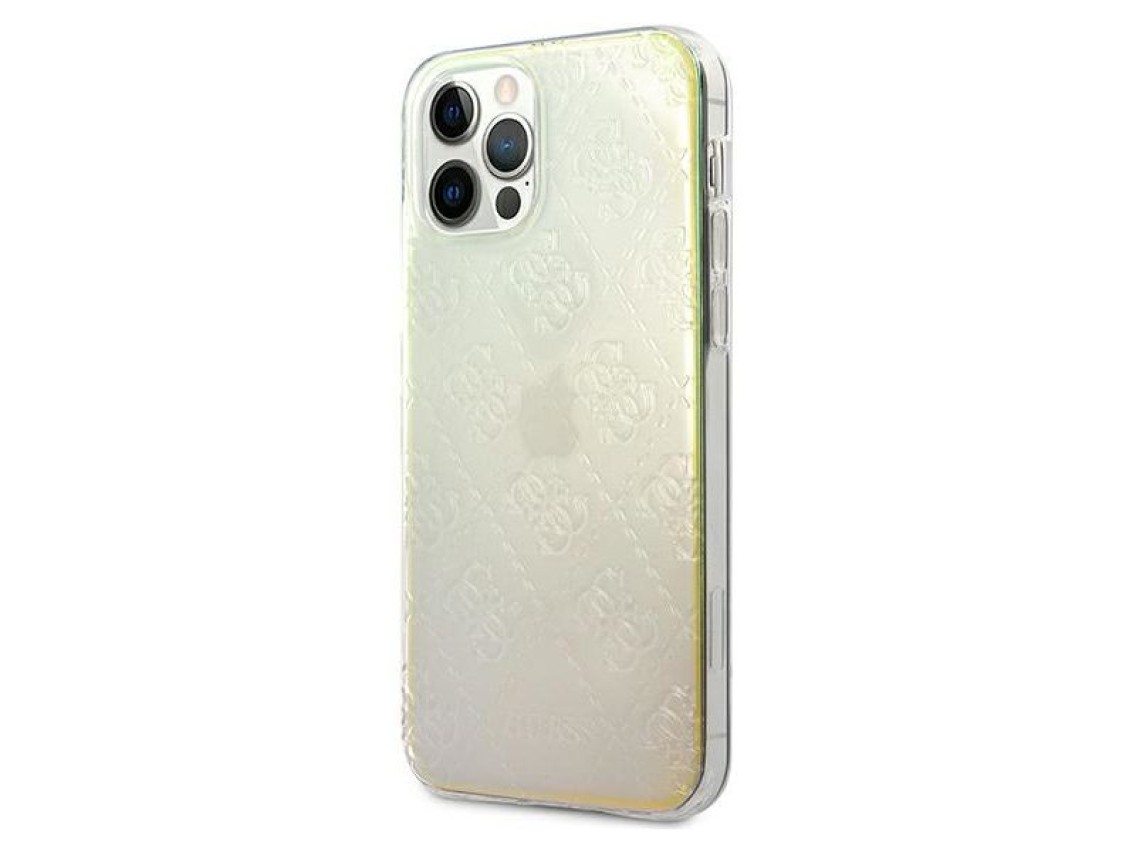 Guess GUHCP12M3D4GIRBL iPhone 12/12 Pro 6.1" carcasa rígida iridiscente/irisada 4G Colección de patr