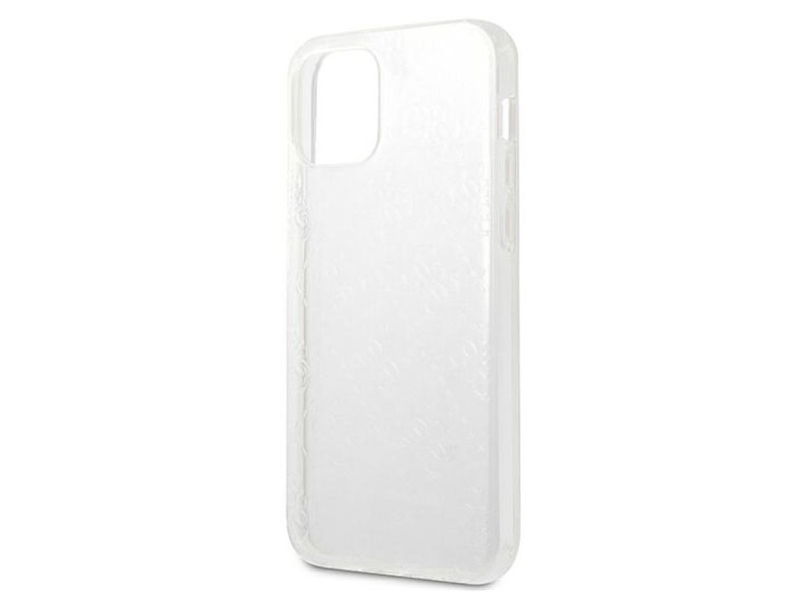 Capa rígida transparente Guess GUHCP12M3D4GTR para iPhone 12/12 Pro de 6,1" com padrão 3D e tecnolog