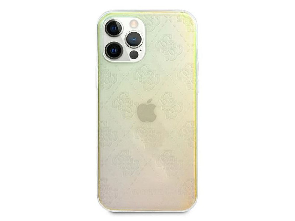 Guess GUHCP12M3D4GIRBL iPhone 12/12 Pro 6.1" carcasa rígida iridiscente/irisada 4G Colección de patr
