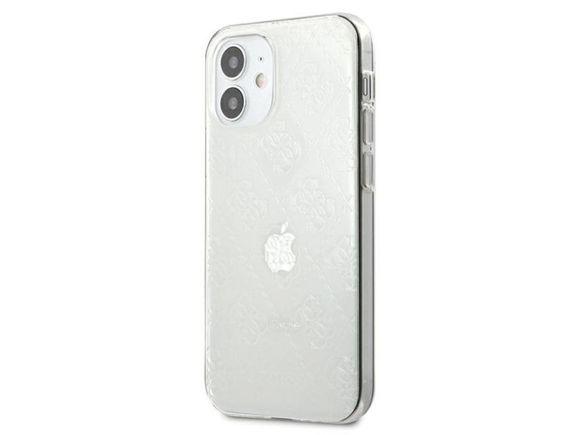 Capa rígida transparente Guess GUHCP12S3D4GTR para iPhone 12 mini 5.4" 4G com estampa 3D.