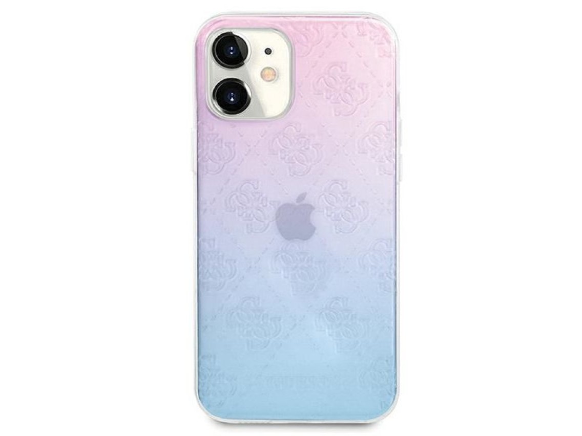 Funda rígida Guess GUHCP12S3D4GGBP para iPhone 12 mini de 5,4" en azul y rosa/azul y rosa, 4G, con e