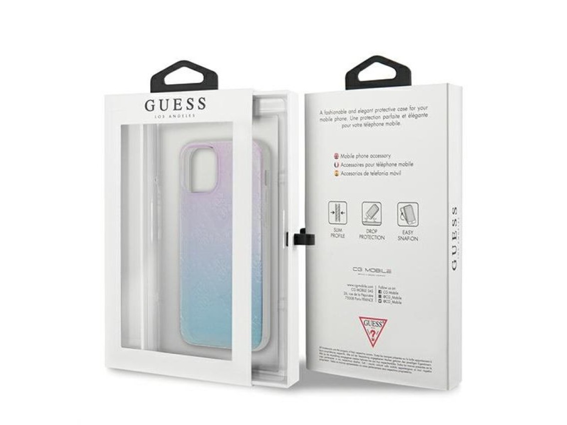 Funda rígida Guess GUHCP12S3D4GGBP para iPhone 12 mini de 5,4" en azul y rosa/azul y rosa, 4G, con e