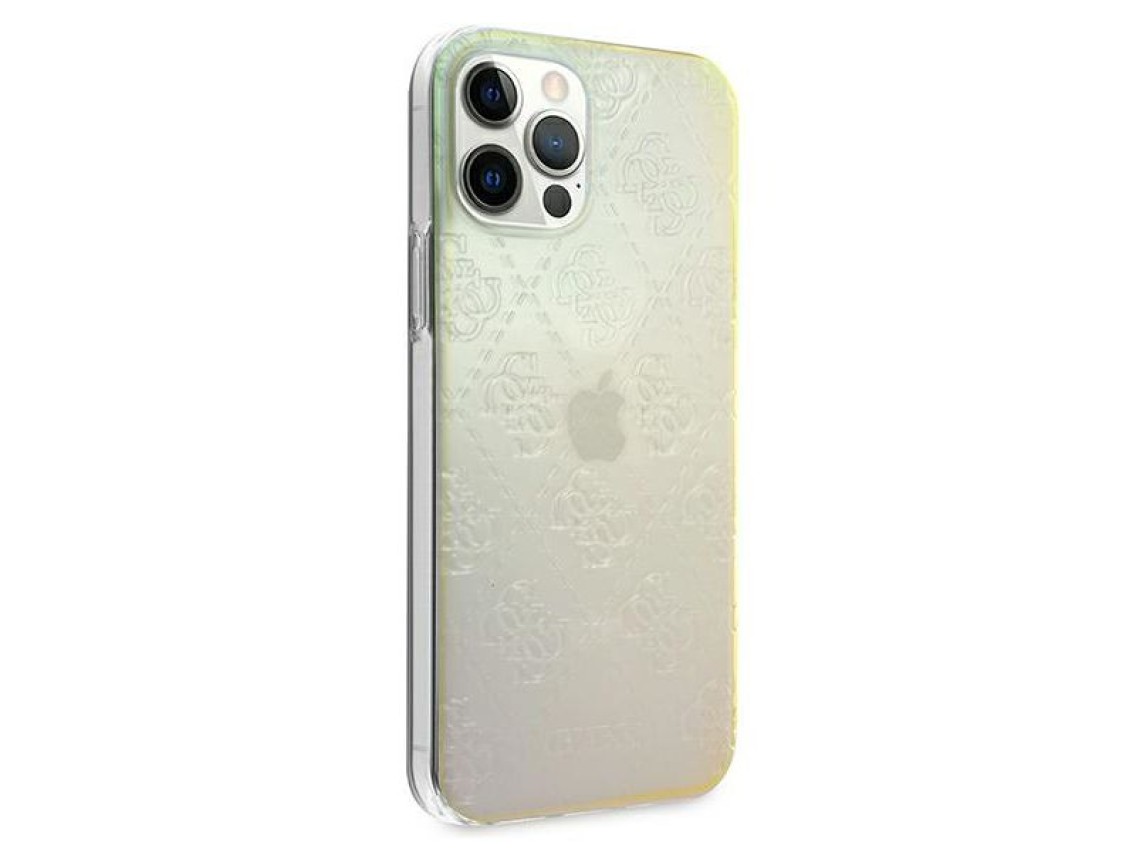 Guess GUHCP12M3D4GIRBL iPhone 12/12 Pro 6.1" carcasa rígida iridiscente/irisada 4G Colección de patr