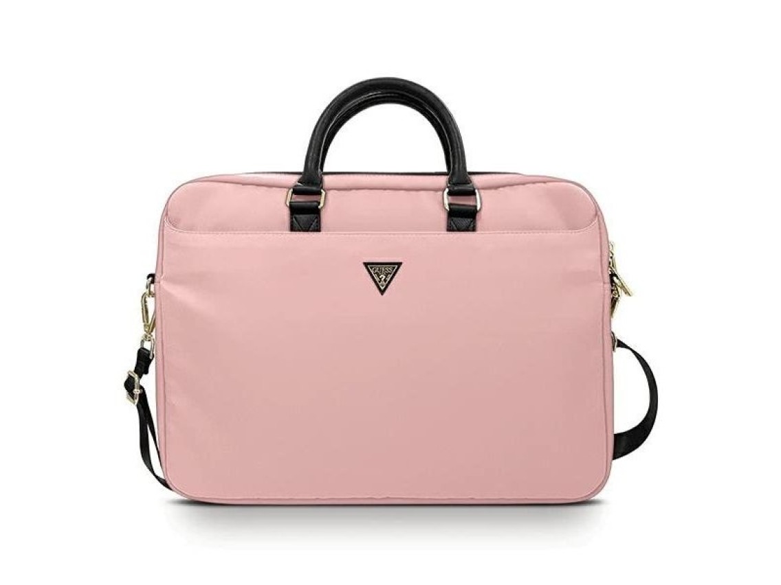 Guess Nylon Triangle Logo bag for a 16" laptop - pink