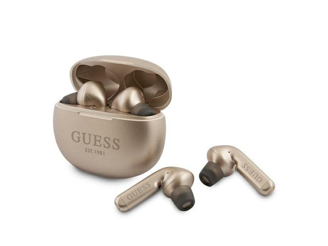 Auriculares Bluetooth TWS Guess GUTWS1CGO + base de carga dorada/dorada