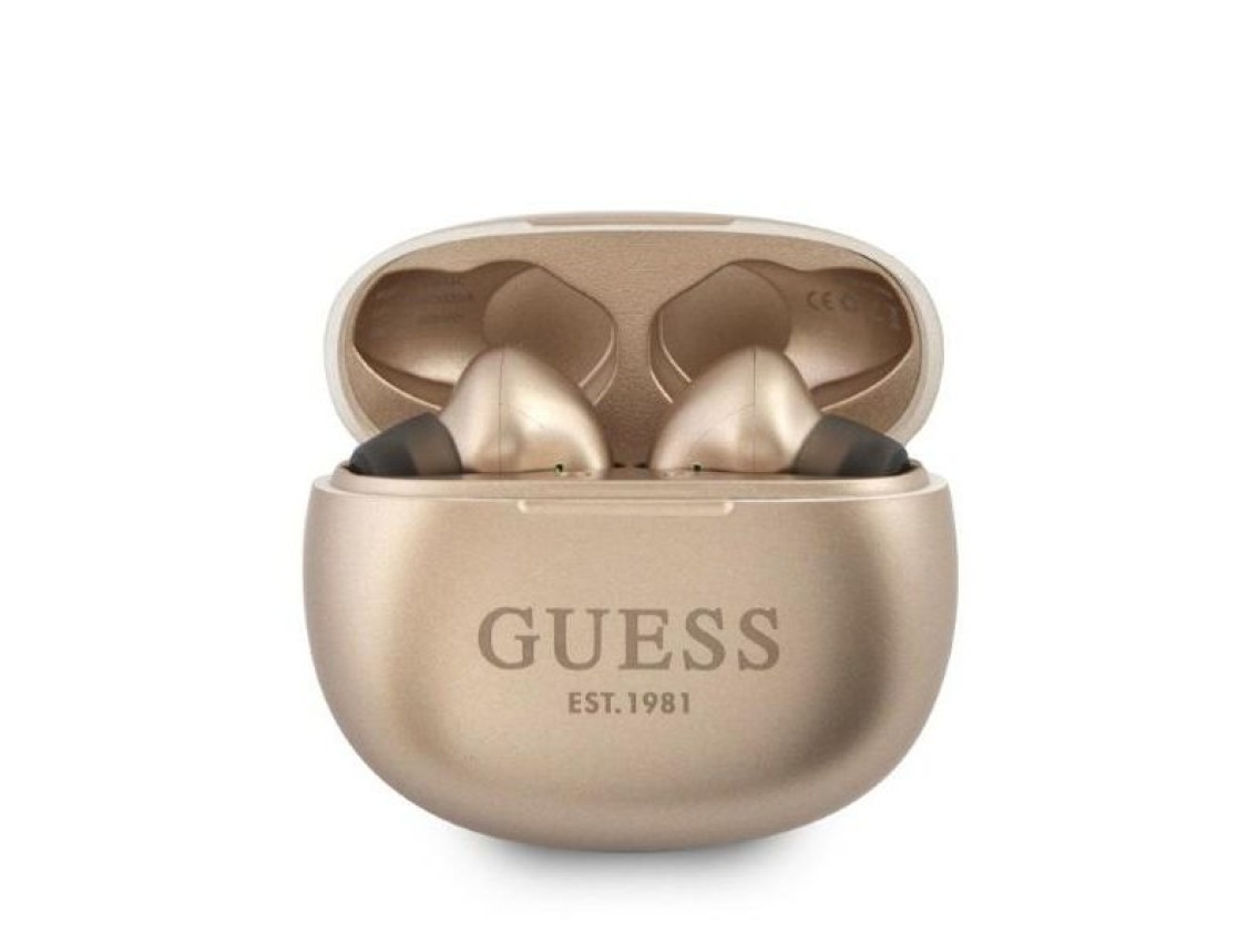 Auriculares Bluetooth TWS Guess GUTWS1CGO + base de carga dorada/dorada
