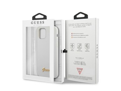 Guess GUHCP12SLSLMGWH iPhone 12 mini 5.4" white/white hardcase Metal Logo Script Guess GUHCP12SLSLMGWH iPhone 12 mini 5.4" white/white hardcase Metal Logo Script