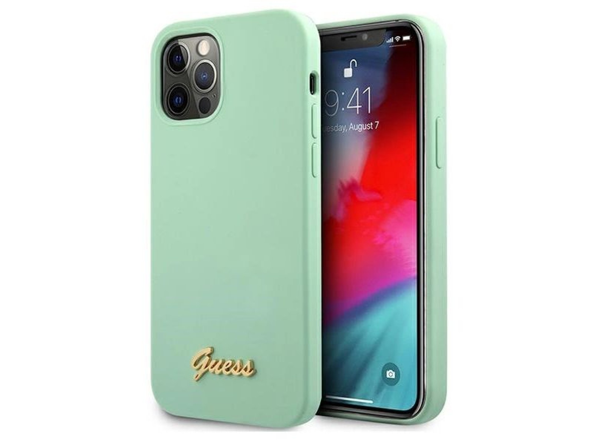 Guess Metal Logo Script Case for iPhone 12 Pro Max 6.7