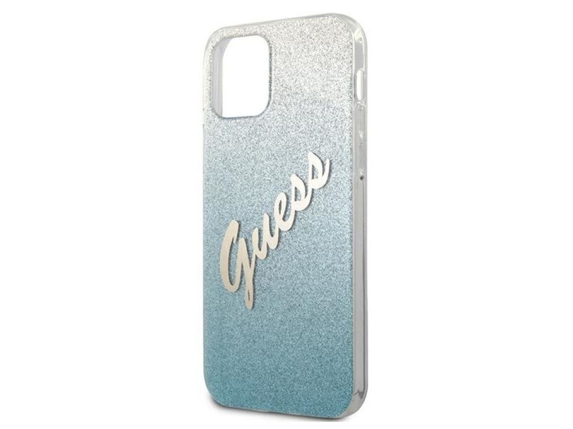 Funda rígida azul/azul con purpurina y diseño degradado para iPhone 12 Pro Max de 6,7" de Guess GUHC
