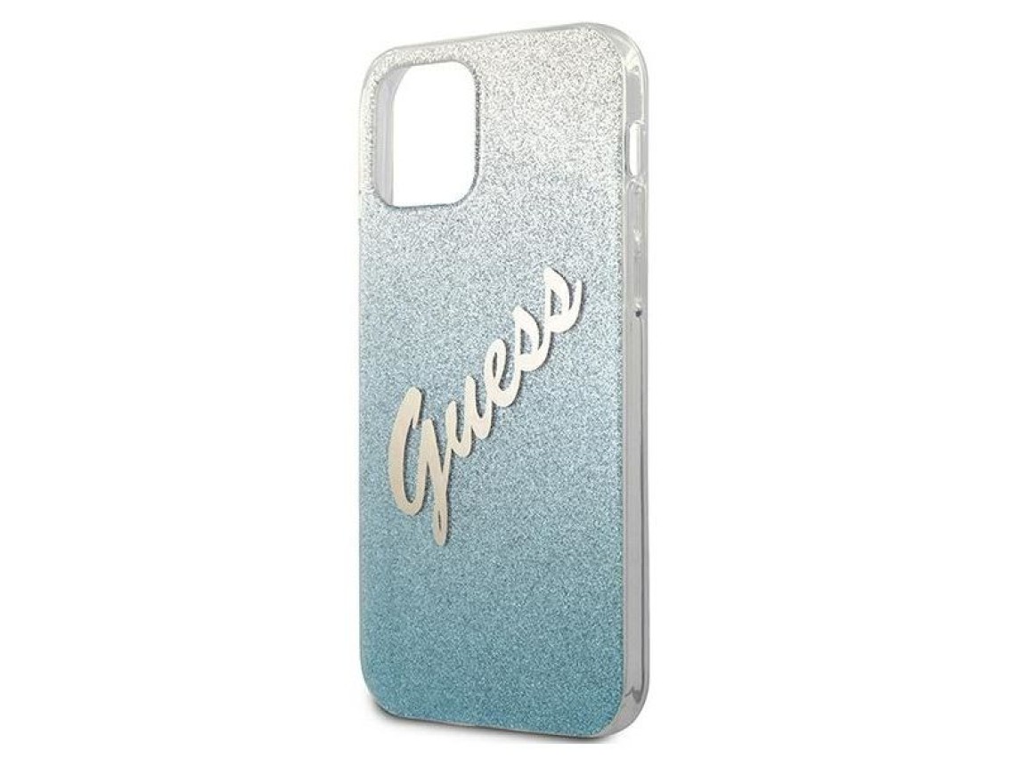 Guess GUHCP12SPCUGLSBL iPhone 12 mini 5.4" blue/blue hardcase Glitter Gradient Script