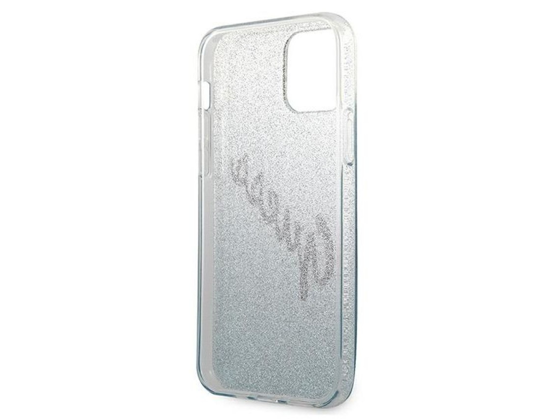 Guess GUHCP12SPCUGLSBL iPhone 12 mini 5.4" blue/blue hardcase Glitter Gradient Script