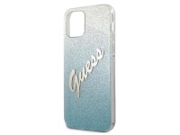 Capa r�gida Guess GUHCP12MPCUGLSBL para iPhone 12/12 Pro de 6,1" azul/azul com glitter e inscri��o e