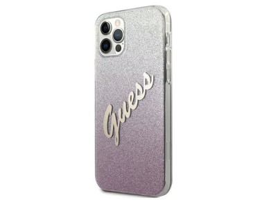 Guess GUHCP12LPCUGLSPI iPhone 12 Pro Max 6.7" pink/pink hardcase Glitter Gradient Script