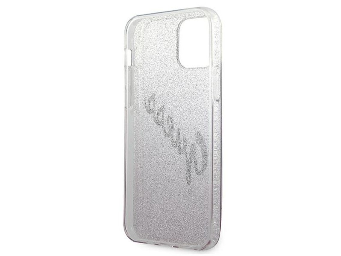 Guess GUHCP12SPCUGLSPI iPhone 12 mini 5.4" pink/pink hardcase Glitter Gradient Script