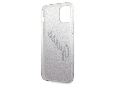 Capa rígida rosa/rosa com glitter e inscrição em degradê da Guess (GUHCP12SPCUGLSPI) para iPhone 12 Capa rígida rosa/rosa com glitter e inscrição em degradê da Guess (GUHCP12SPCUGLSPI) para iPhone 12