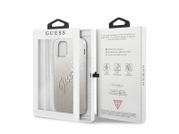 Capa rígida dourada/dourada Guess GUHCP12LPCUGLSGO para iPhone 12 Pro Max 6.7" com glitter e inscriç Capa rígida dourada/dourada Guess GUHCP12LPCUGLSGO para iPhone 12 Pro Max 6.7" com glitter e inscriç