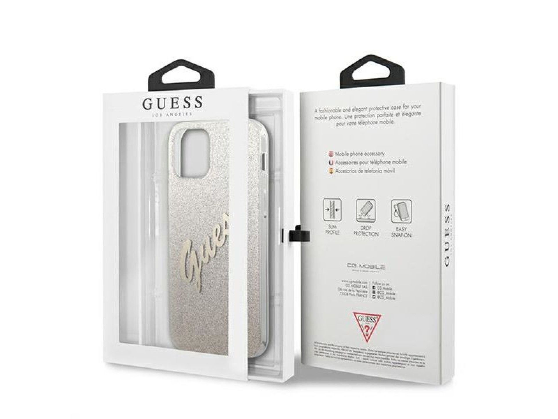 Capa rígida dourada/dourada Guess GUHCP12LPCUGLSGO para iPhone 12 Pro Max 6.7